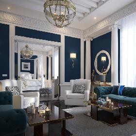 Mediterranean Style Living & Bedroom 3D model